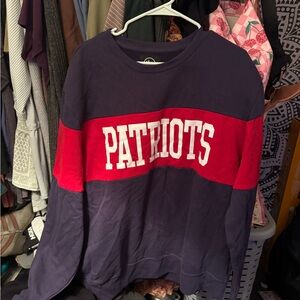 Men's New England Patriots Navy Interstate Crew Sweatshirt